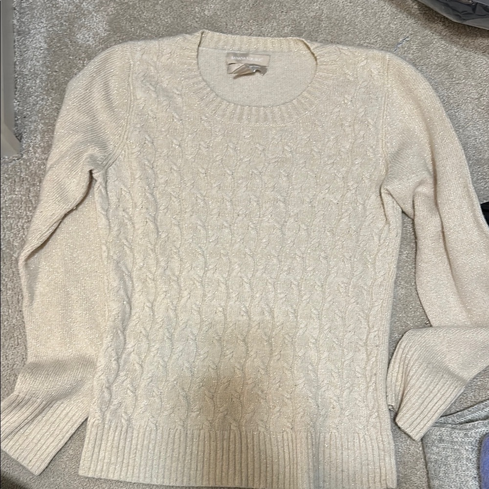 Elegant Cream Cable Knit Sweater